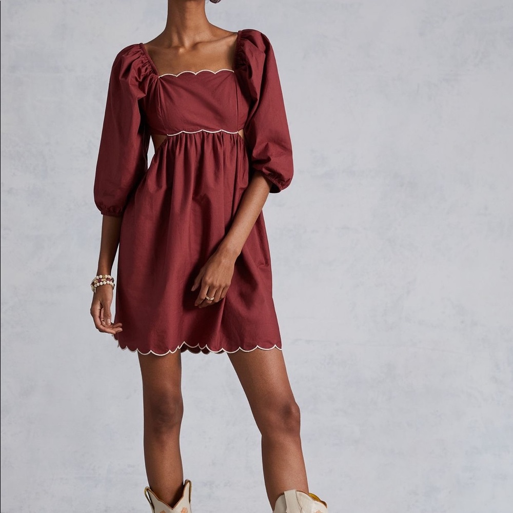 Forever That Girl Anthropologie Scalloped Mini Dress Size Small